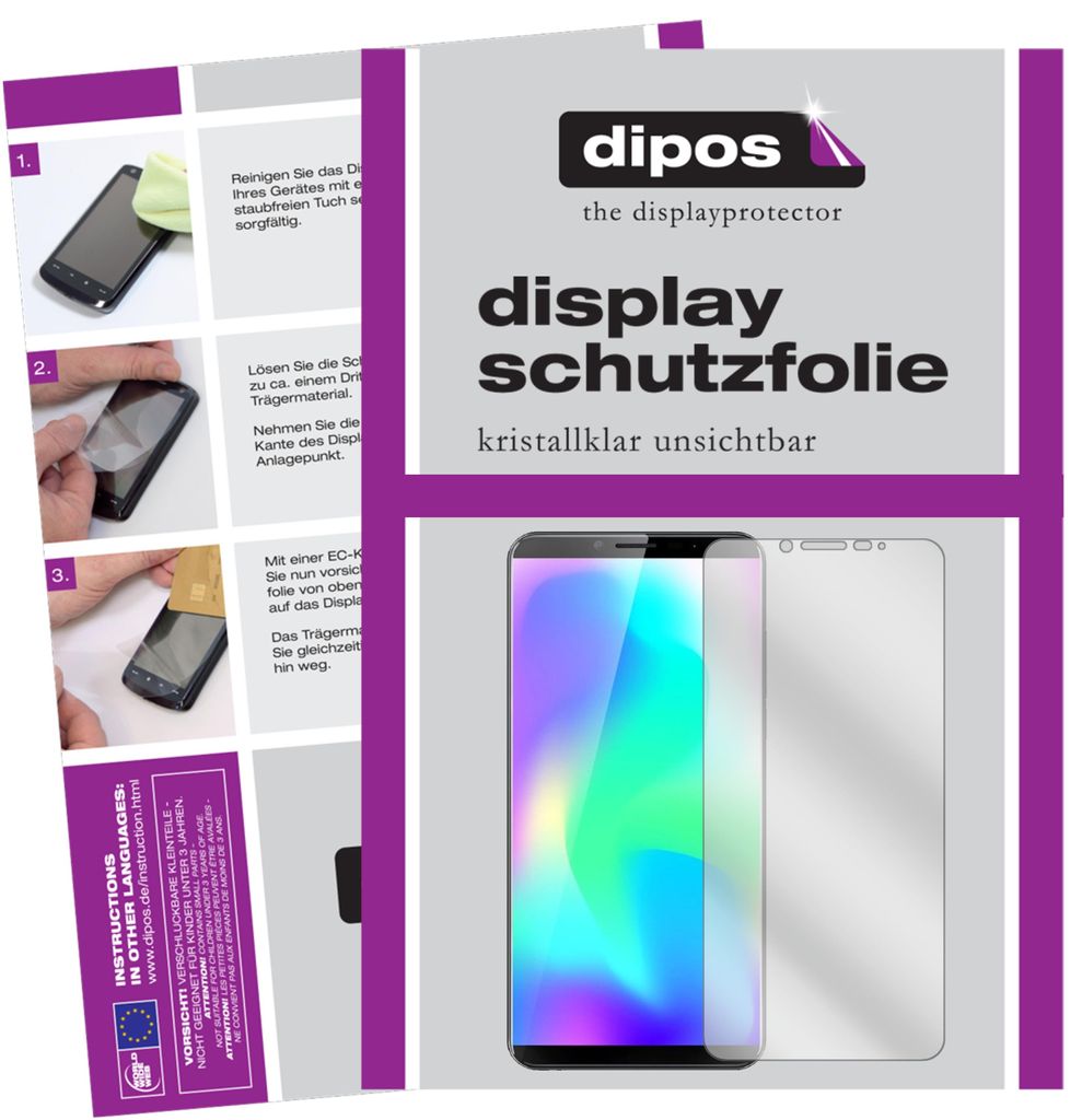 2x Schutzfolie für Cubot X19 klar Displayschutzfolie Folie Display Schutz dipos