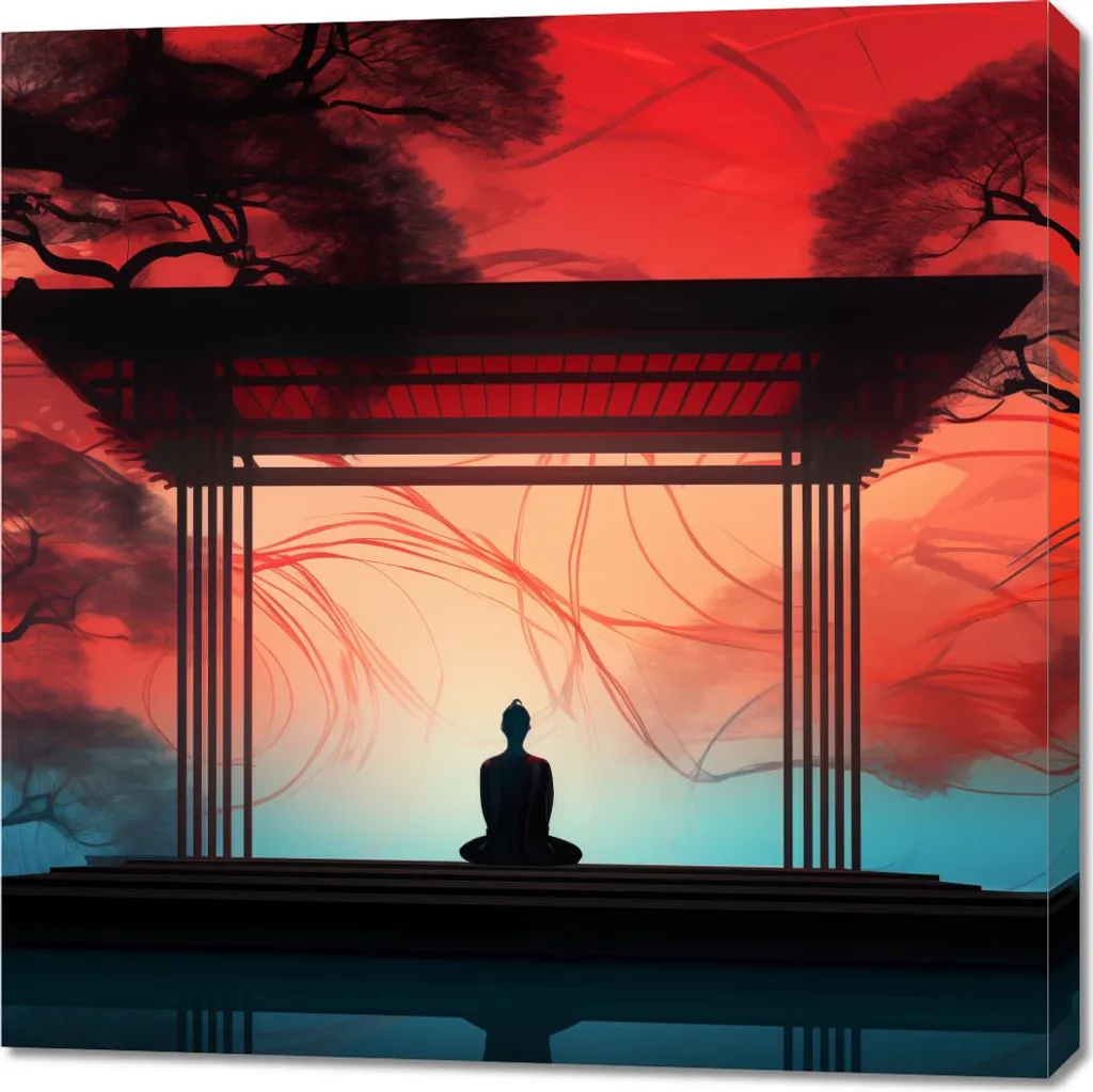 Toile Méditation Lotus 90x90 cm - Impression Haute Définition Grand Format