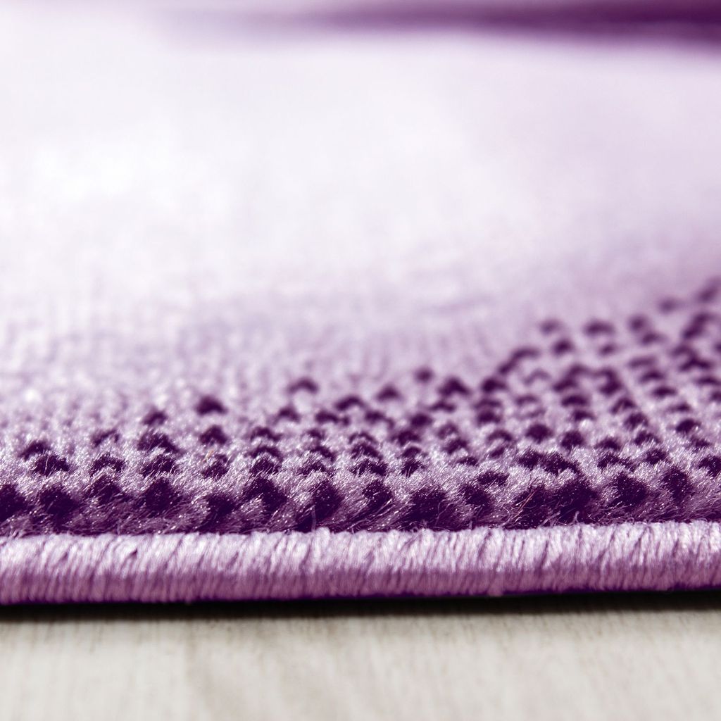 Kurzflor Teppich Pago Läufer, Farbe: Lila, Größe:80x300 cm Produktbild 