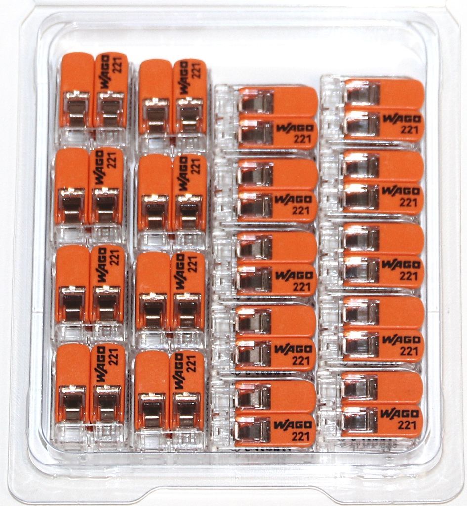 Wago 221-6 Klemmen 18x 221-612 - Kabel Draht Verbinder in der wiederverschließbaren Box - Original WAGO