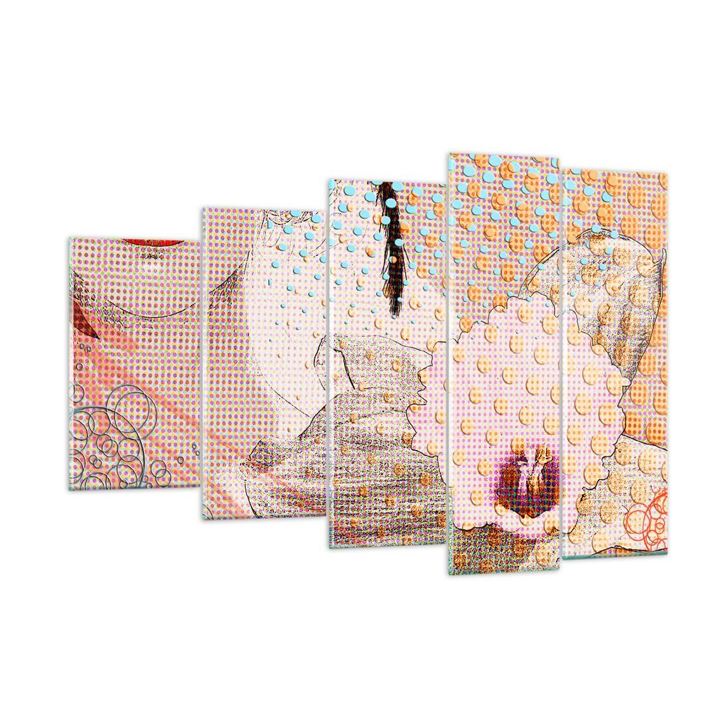 Bilder auf glas - Blume Dame Kleid Eleganz - 150x100cm - Glasbilder - Wandbilder - Kunstdruck - zum Aufhängen bereit - Wanddekoration aus Glas - G...