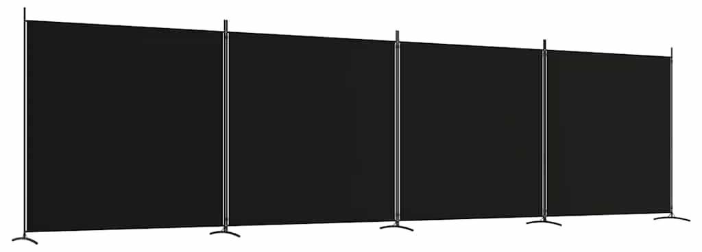 vidaXL 4-częściowy parawan składany czarny 698x180 cm Zdjęcie produktu 