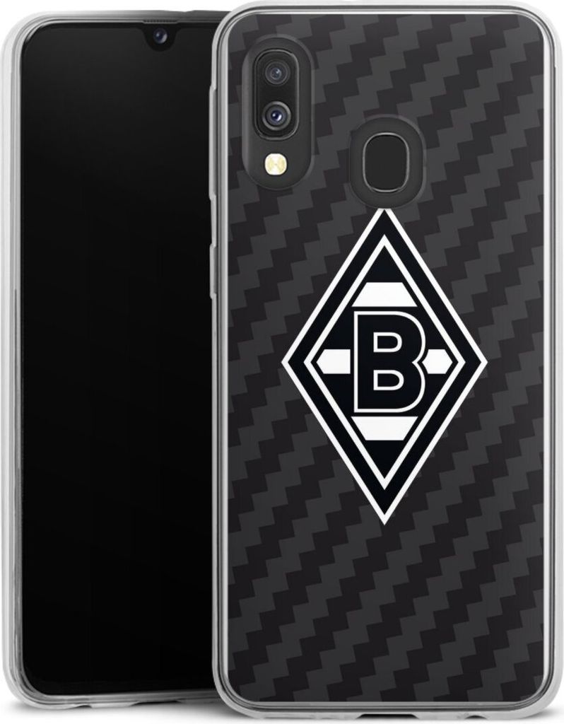 DeinDesign Slim Hülle für Samsung Galaxy A40 Silikon Case Ultra Dünn Handyhülle Borussia Mönchengladbach Carbon Gladbach