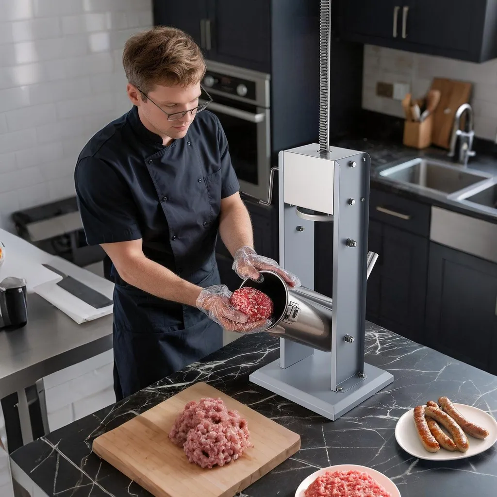 Machine à saucisses verticale de 5 litres en acier inox à deux vitesses - 8