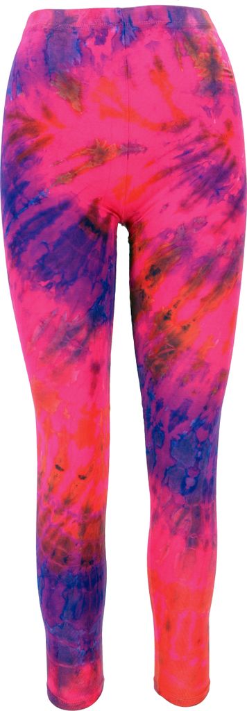 Unikat Batik Damen Leggings, Stretch Hose für Frauen, Yogahose - Pink, Rot, Viskose,Elasthan, Shorts, Leggings