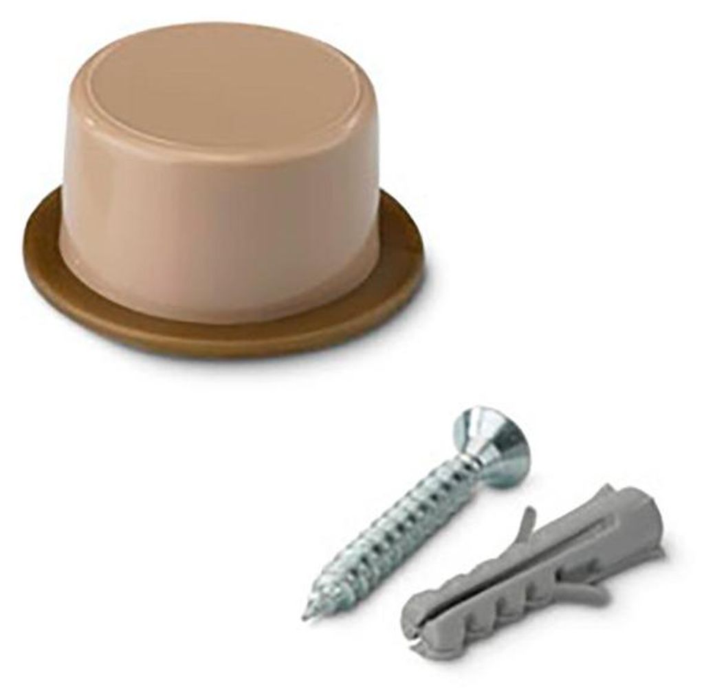 Türknopf mit Sichtfenster Beige (Blister mit 2 Stück) Inofix