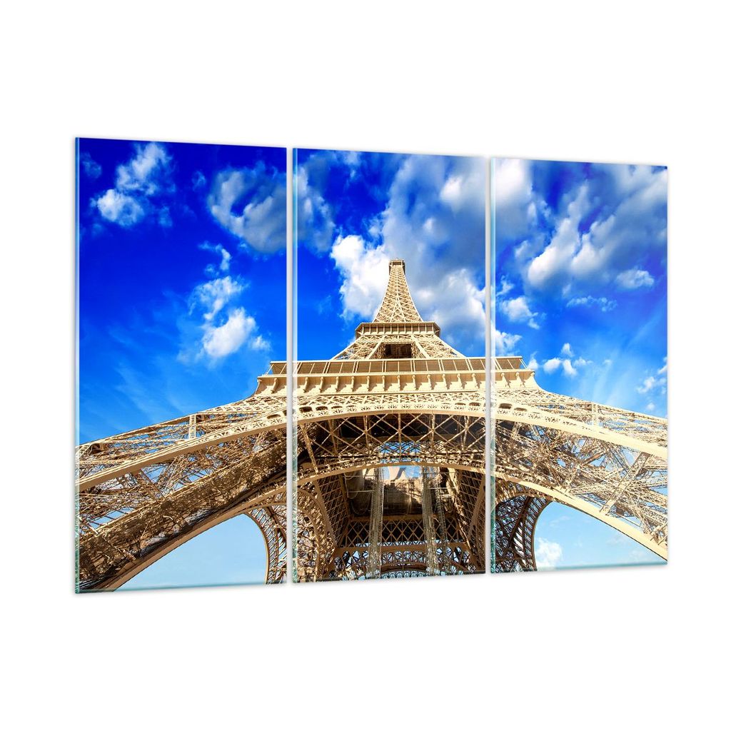 Bilder auf glas - Architektur paris stadt eiffel - 165x110cm - Glasbilder - Wandbilder - Kunstdruck - zum Aufhängen bereit - Wanddekoration aus Gl...