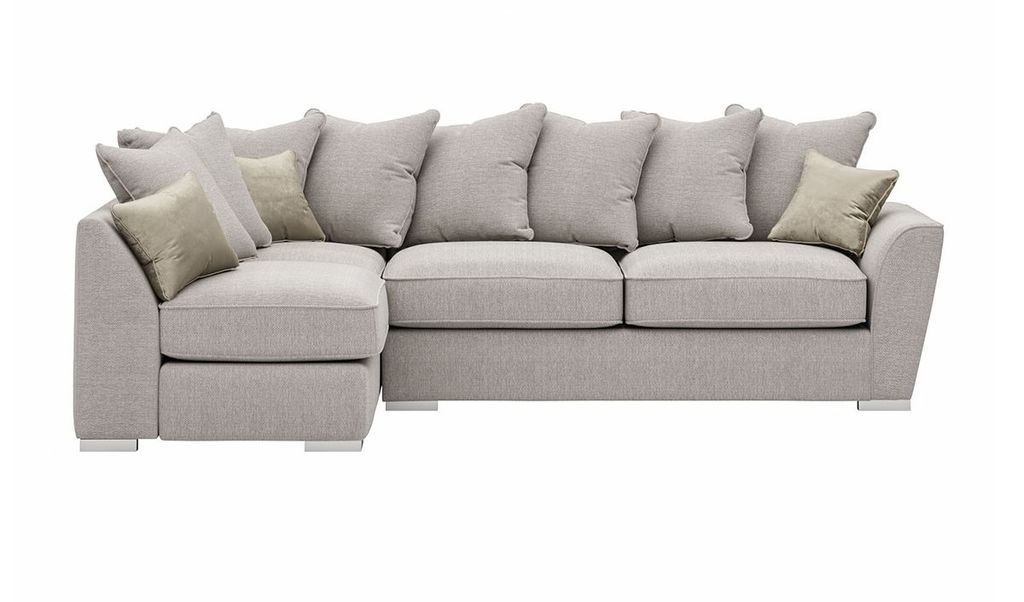 SLF24 - Linksseitiges Ecksofa Majestic New mit loser Rückenpolsterung - creme - Cherub 0468/beige - Velluto 3