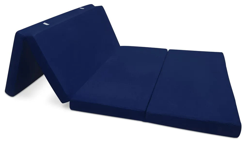 Beautissu Matelas Pliant Campix 120x195 cm Bleu Foncé Lit d'Appoint