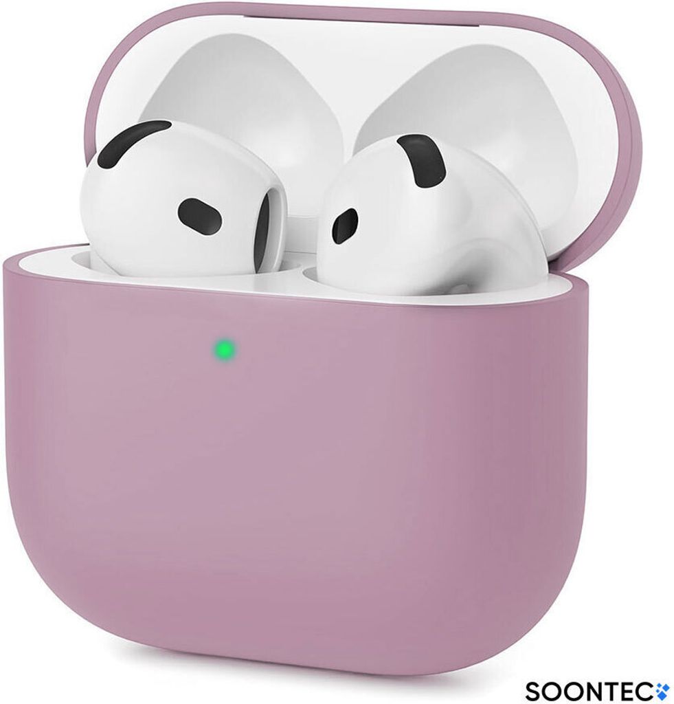 SOONTEC Hülle für AirPods 4 Generation Case Silikon Schutzhülle Kopfhörer Etui Slim Cover in lila