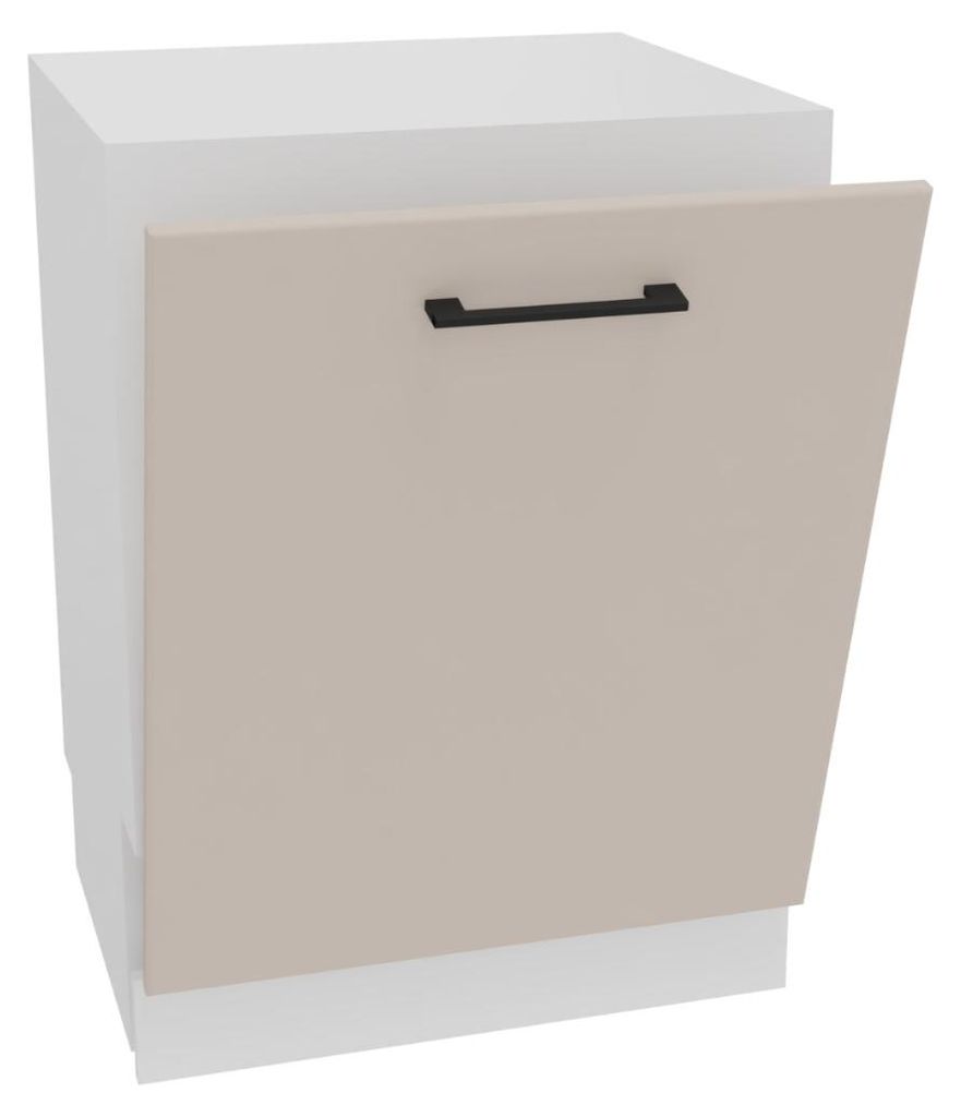 Küchenunterschrank 60 cm - Beige matt - Die Geschirrspülerfront - Sockel im Set enthalten