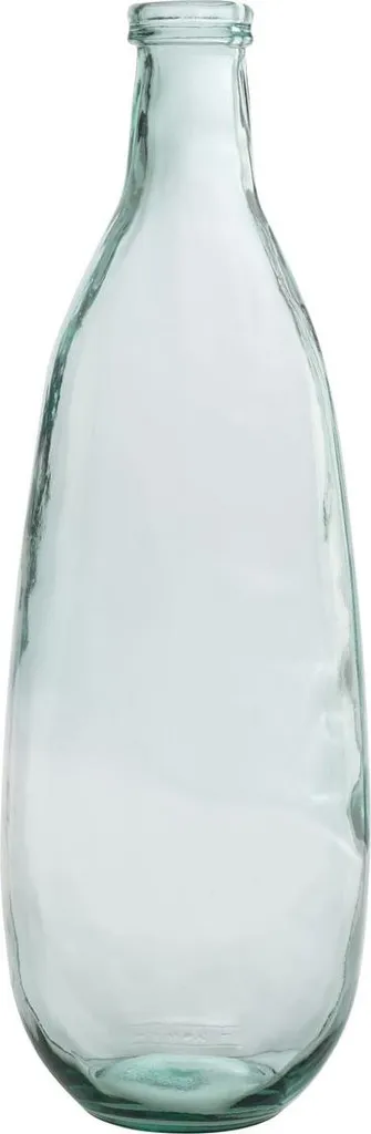 Grand Vase Bouteille en Verre Cristallin Transparent Design Artisanal