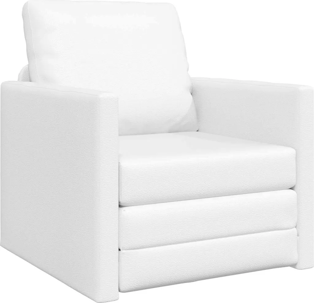 Lit d'Appoint Pliable pour Studio - Canapé Convertible Blanc en PVC