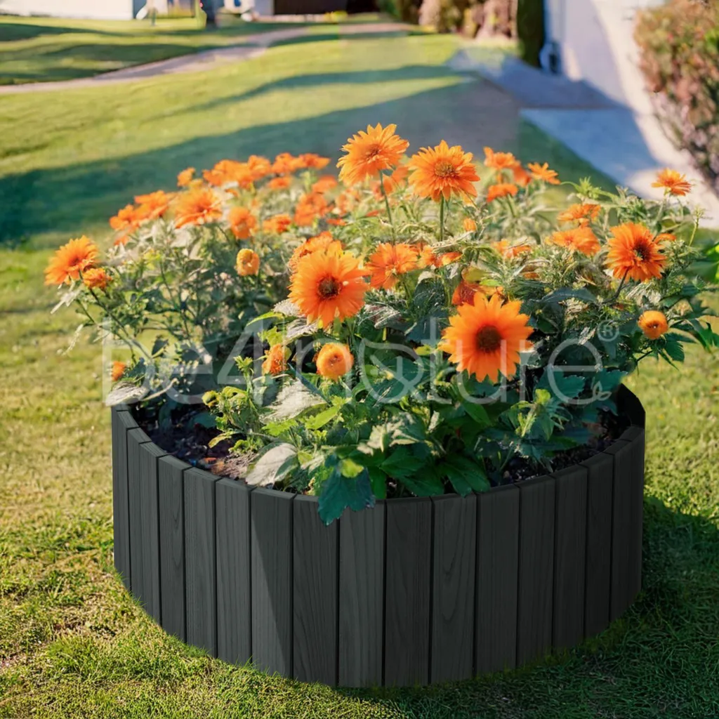Rollborder be4nature 100x20 cm Gris Bordure de plate-bande en Pin