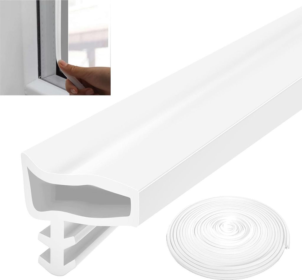 Türdichtung - Weiße PVC Fensterdichtung - 10 m - Schallisolierung - Feuchtigkeitsbeständig - Stoßschutz