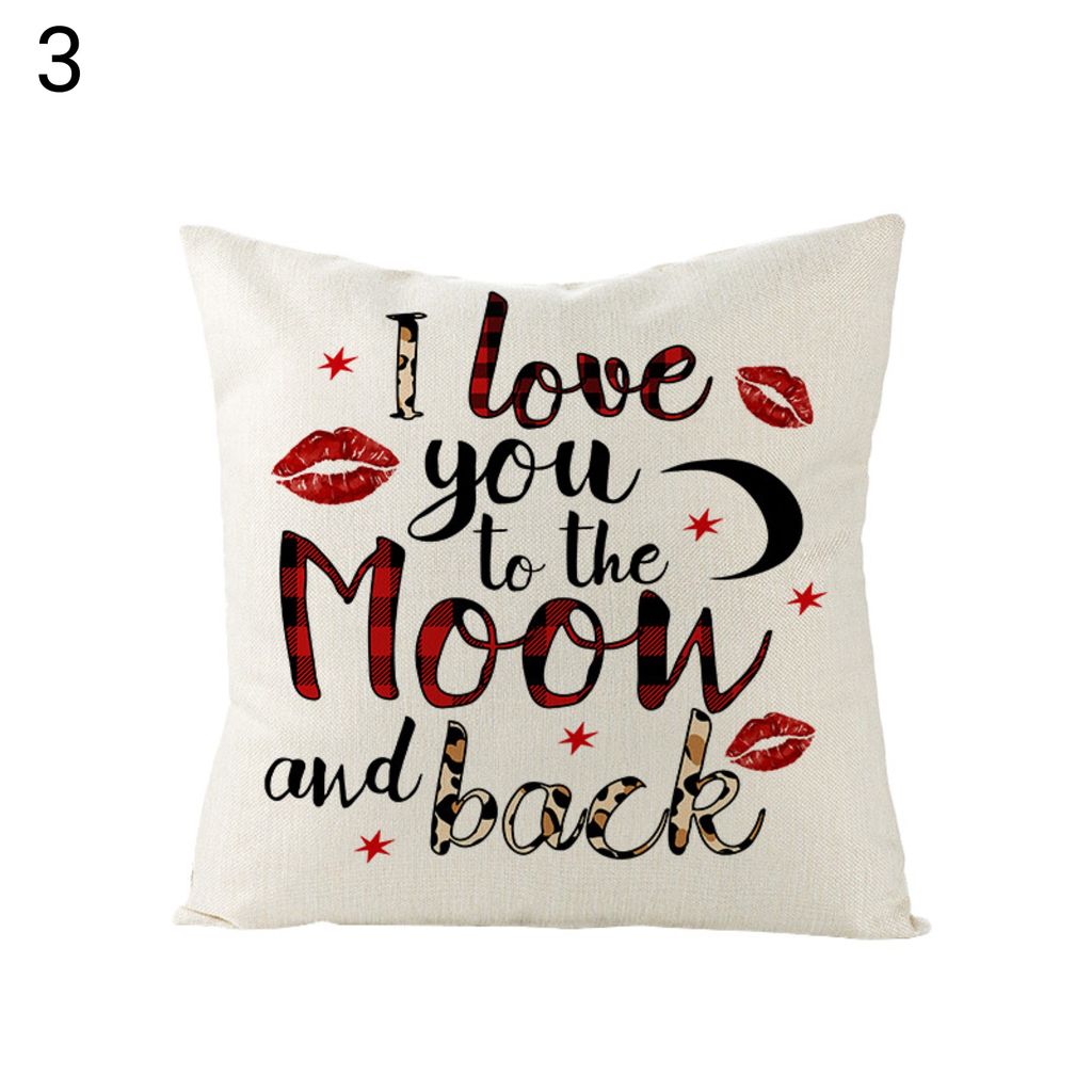 Valentinstag Kissenkoffer Romantische bequeme Berührung Plaid 45x45 cm Leinen Valentiner lieben dekorative Kissenbezug für Sofa Couch Bett-3