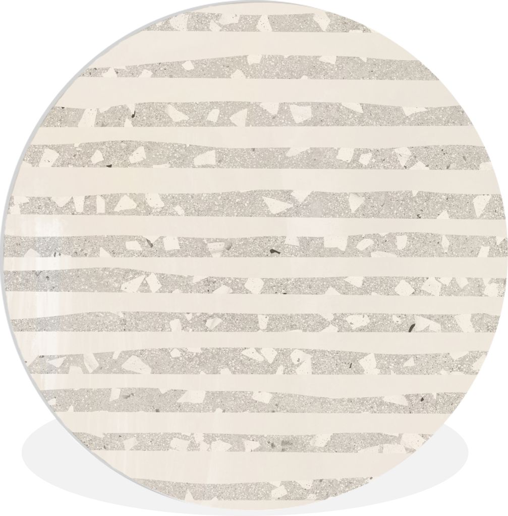 MuchoWow Rundes Wandbild - Runde Bilder Terrazzo - Terrasse - Pastell Ø 30 cm Kreis Wanddekoration Kunststoff - Wandkreis - Wandschmuck - Schlaf...