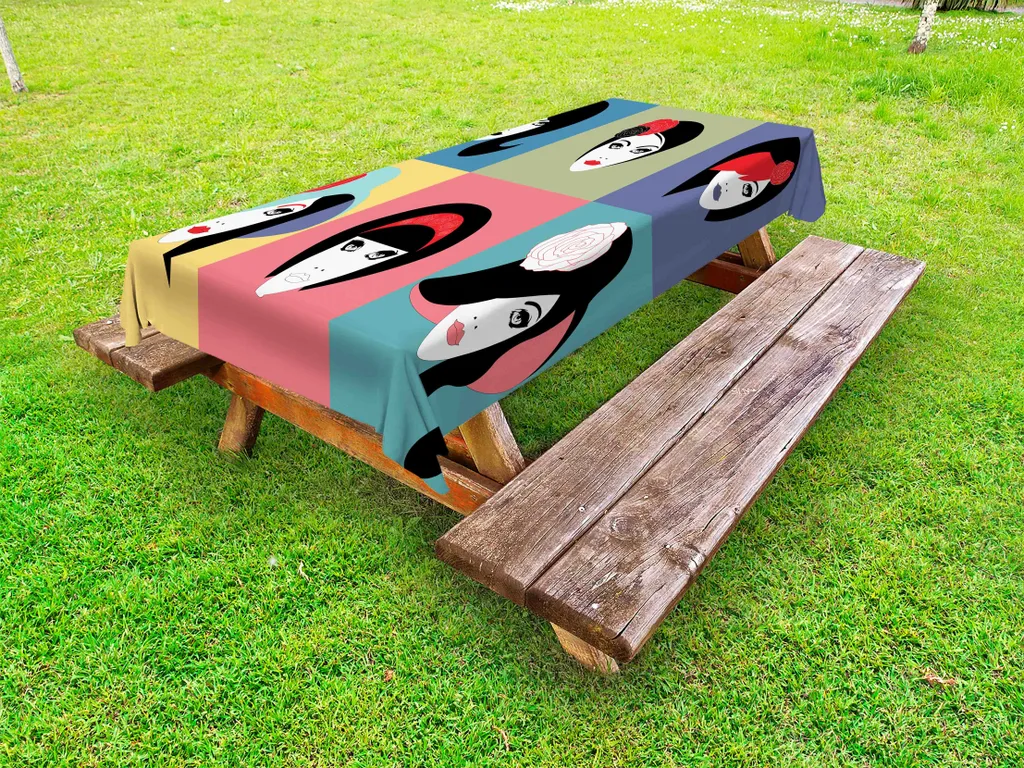 Tovaglia Pop Art Retrò ABAKUHAUS 145x305 cm - Poliestere Antimacchia