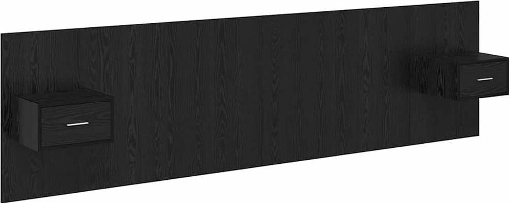 vidaXL Kopfteil mit Schrank 3 pcs Schwarz Eichen-Optik Holzwerkstoff