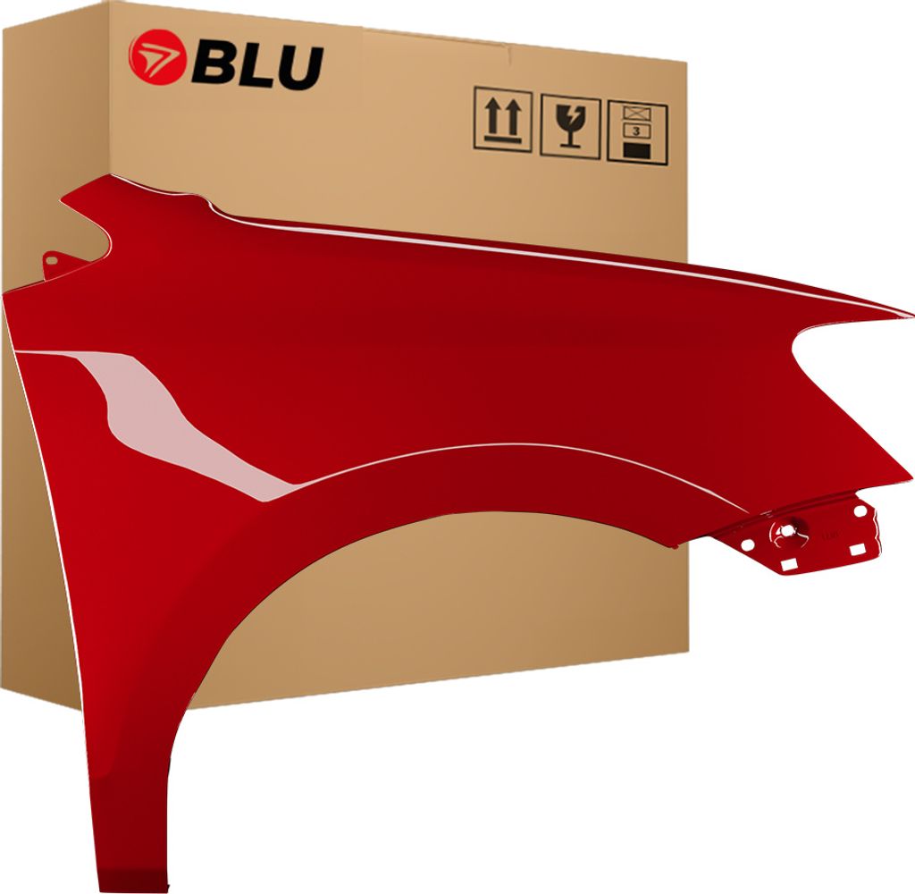 BLU Kotflügel Passend für VW Volkswagen Polo 6R1 LY3D Rechts Rot TornadoRot | 2009-2017 | Vorderseite Vorne | Lackiert | Einbaufertig