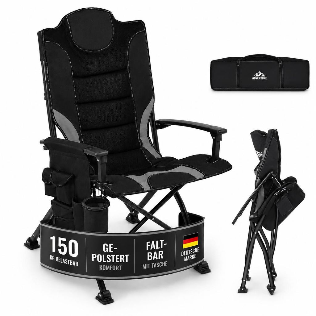 ONBEST Campingstuhl | faltbar | 150 kg | inklusive Produktbild 