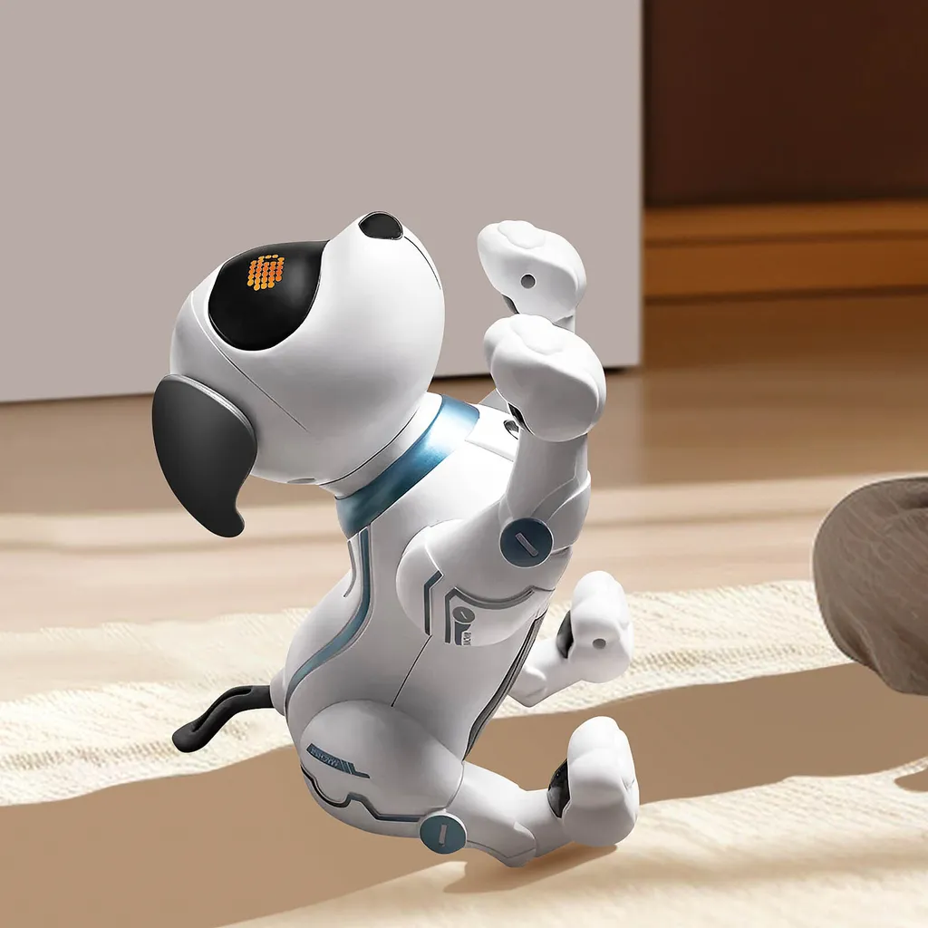 Robot Chien Interactif pour Enfant - Jouet Télécommandé Éducatif Blanc - 19