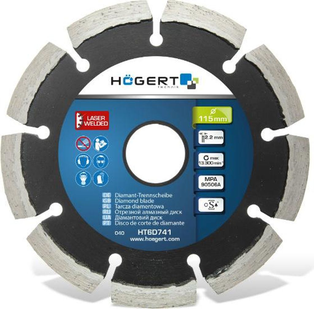 Hogert HT6D741 115 mm segmentierte Diamantscheibe