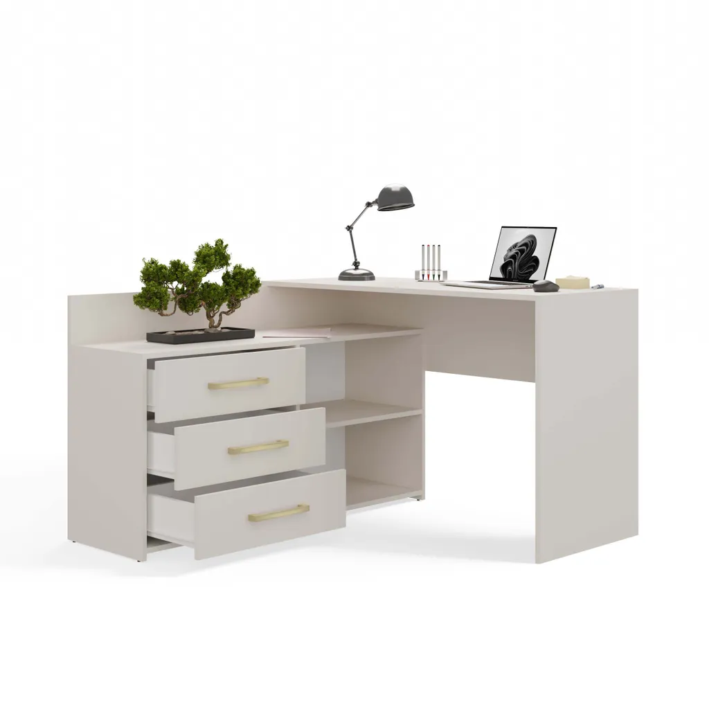 Bureau avec commode MIKOL cachemire - Espace de travail design et chic