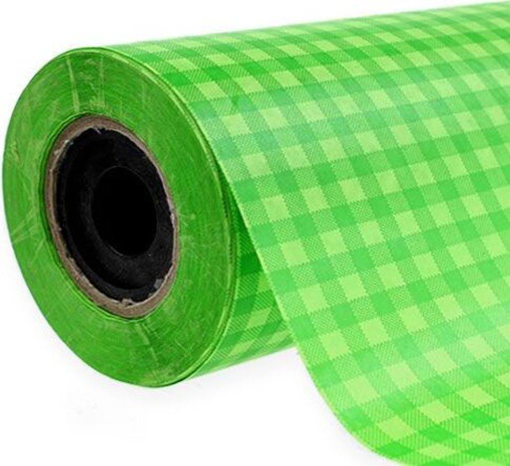 Manschettenpapier 37,5cm 100m, Maigrün Karo - Ideal für Deko & Geschenkverpackung