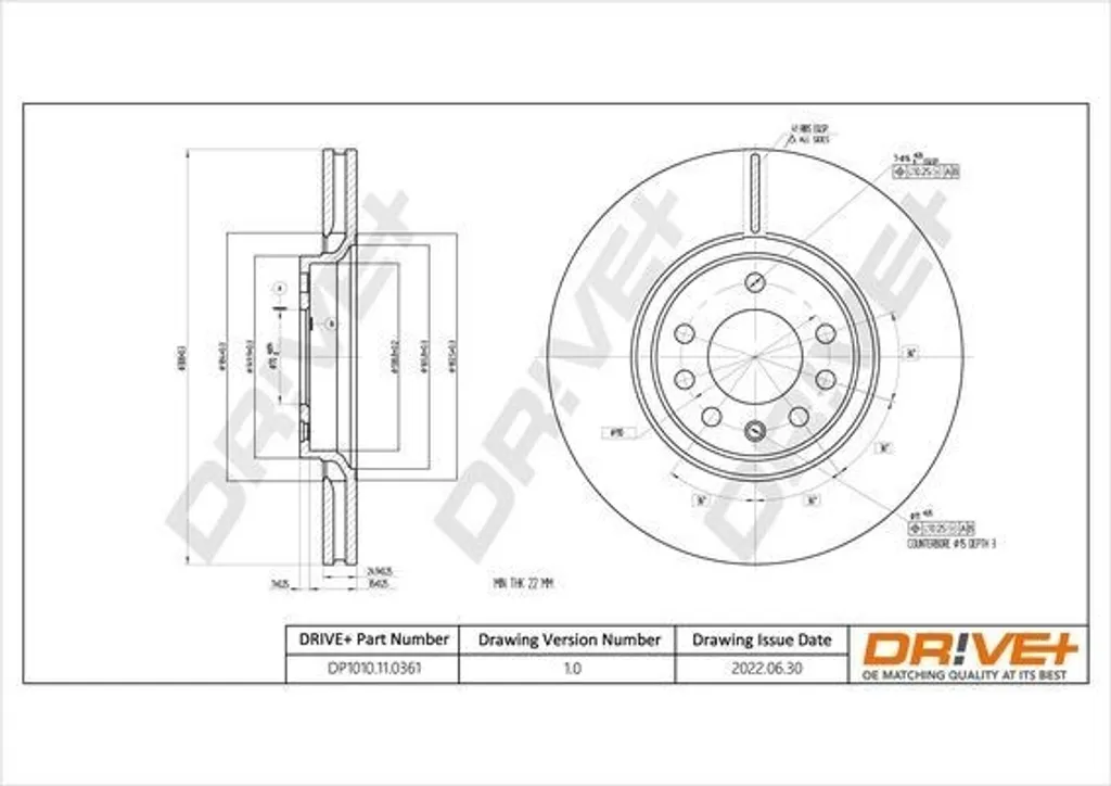Disque de frein avant pour Opel Astra G H et Meriva B - Dr!ve+ DP1010