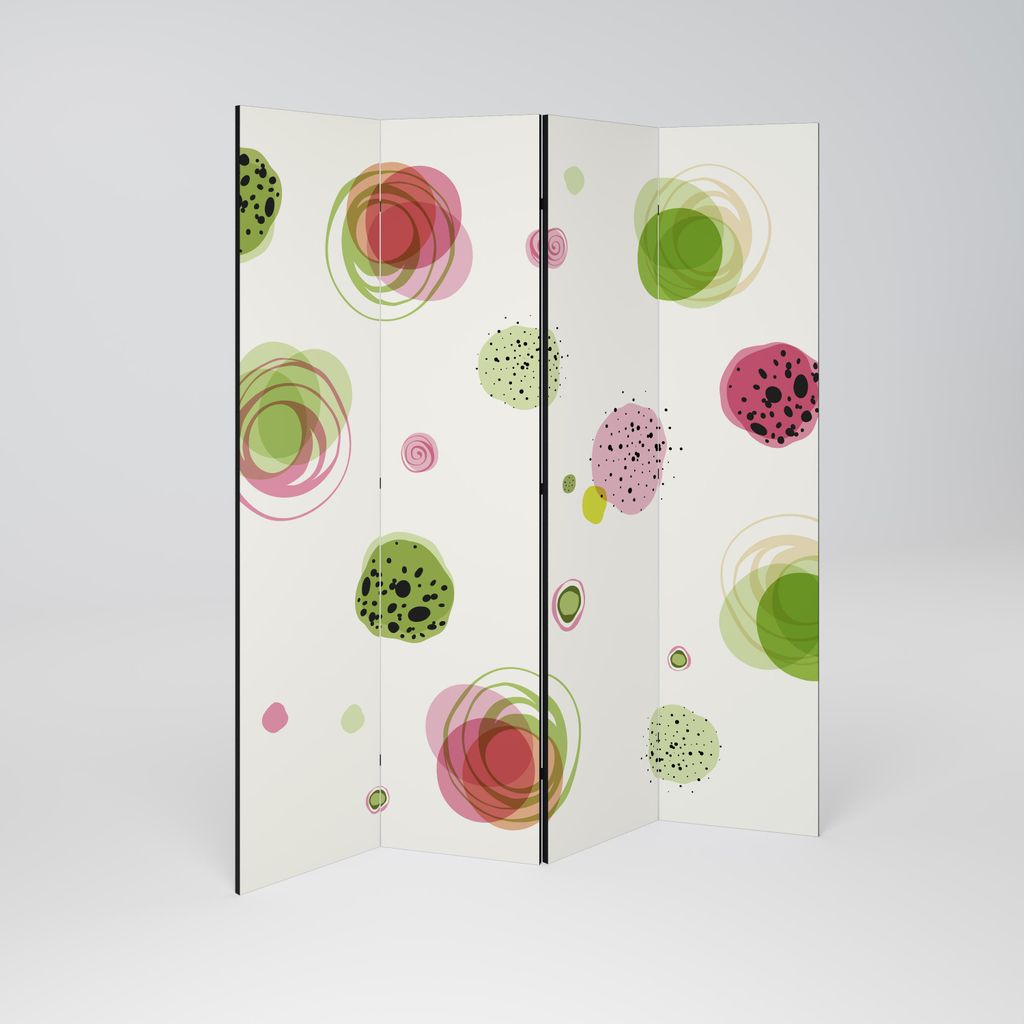 SpaceRebels Paravent Raumteiler - 4-teilig Raumtrenner, Druck 1-Seite - Raumtrenner - Trennwand Wohnung - Room Divider - Spanische Wand Deko Modern...