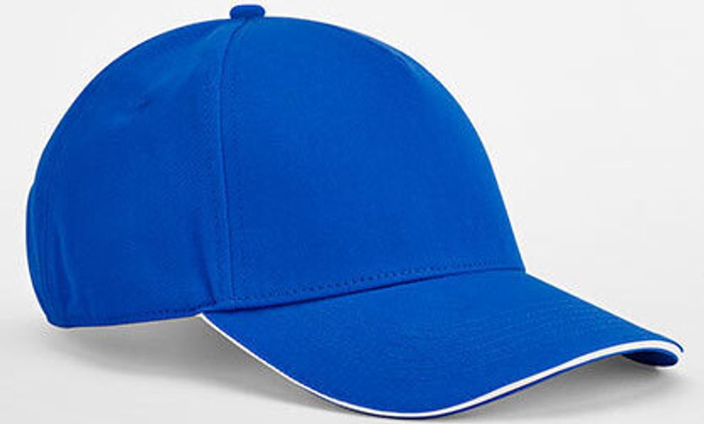 Beechfield B825C | EarthAware Classic Organic Baumwolle 5 Panel Cap - Sandwich Pe - Farbe: Bright Royal/White - Größe: One Size