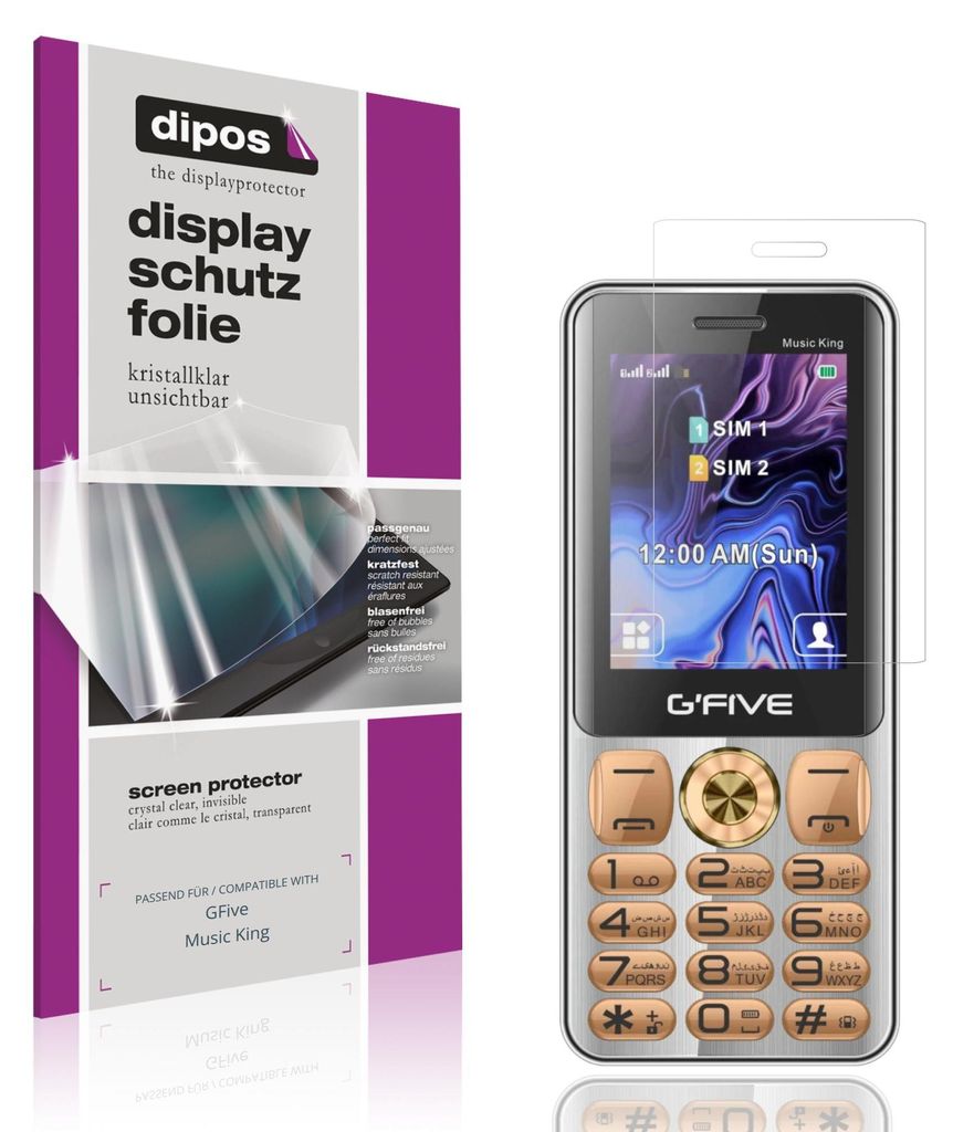 4x Schutzfolie für GFive Music King klar Displayschutzfolie Produktbild 