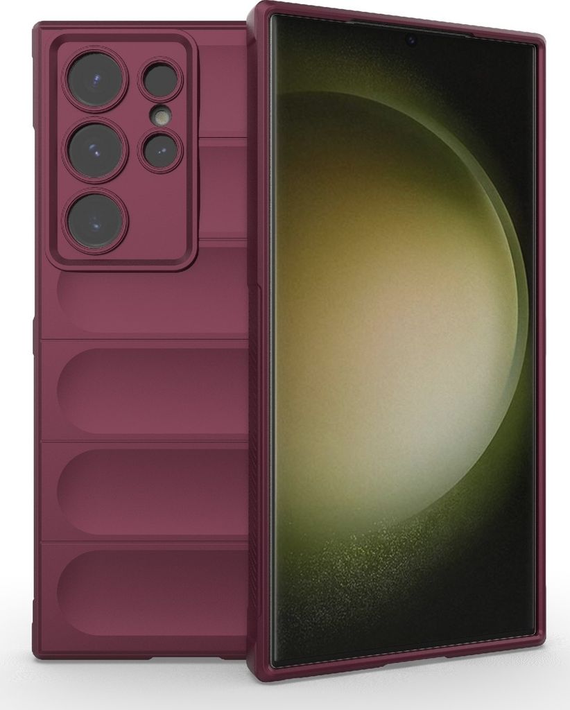 Mobigear Bumpy Samsung Galaxy S24 Ultra Hülle Flexibles TPU Backcover - Rot