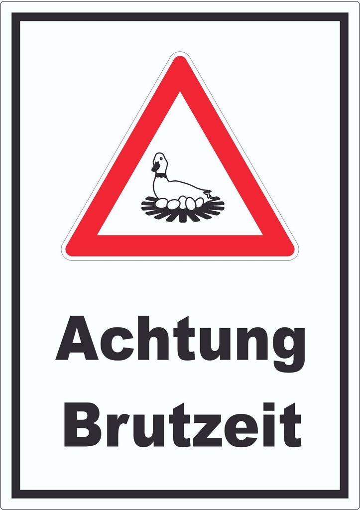 Achtung Brutzeit Aufkleber A9 (37x52mm)