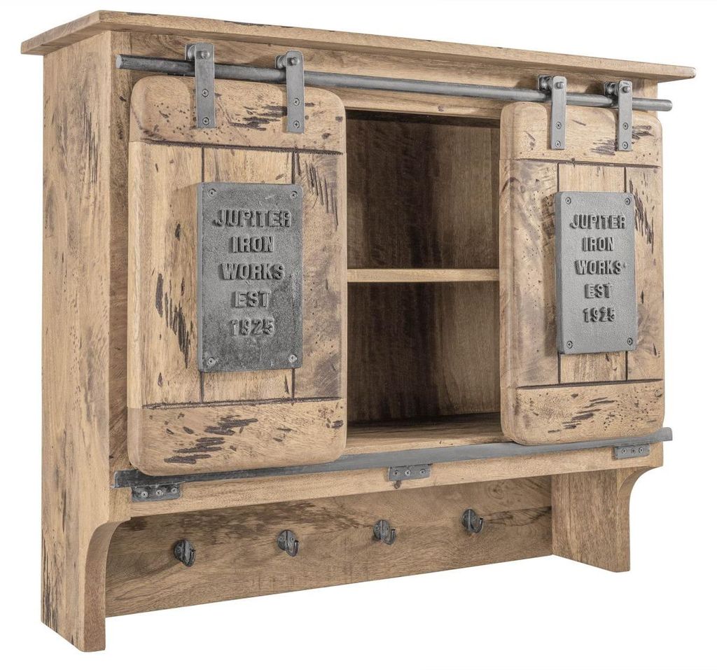 MASSIVMOEBEL24.DE Wandgarderobe Mango 90x30x75 whitewash Produktbild 
