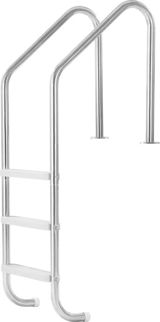 Scala Piscina Inox 3 Gradini e 2 Corrimano - Alta Resistenza 54"