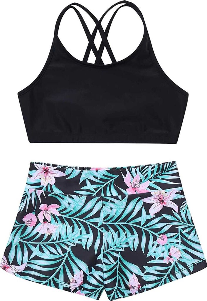 Lollisy 3-teiliges Rashguard Badeanzug Set Für Mädchen - Langärmelig, LSF 50+, Tankini, Für Strand & Pool (3-16 Jahre)