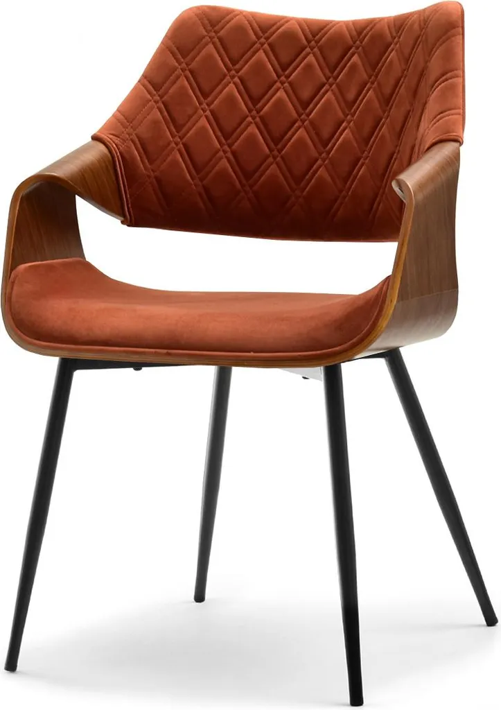 Sedia NENET Noce e Rame: Design d'Autore per una Sala da Pranzo di Lusso