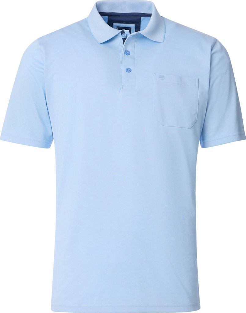 REDMOND Casual Herren Polo-Shirt Kurzarm Regular-Fit Jersey Hellblau 4XL