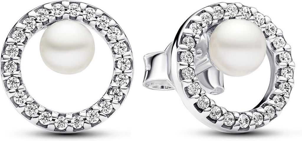 Pendientes circulares de PANDORA, fabricados en plata de Imagen del producto 