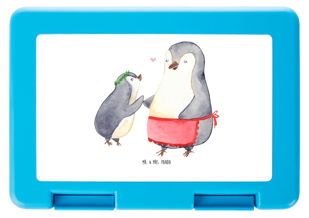 Mr. & Mrs. Panda Lunchbox Pinguin mit Kind - Weiß - Geschenk, Essensbox, Frischhaltedose, Mutter, Snackbox, Bento Box, Snackdose, Muttertag, Mom, ...
