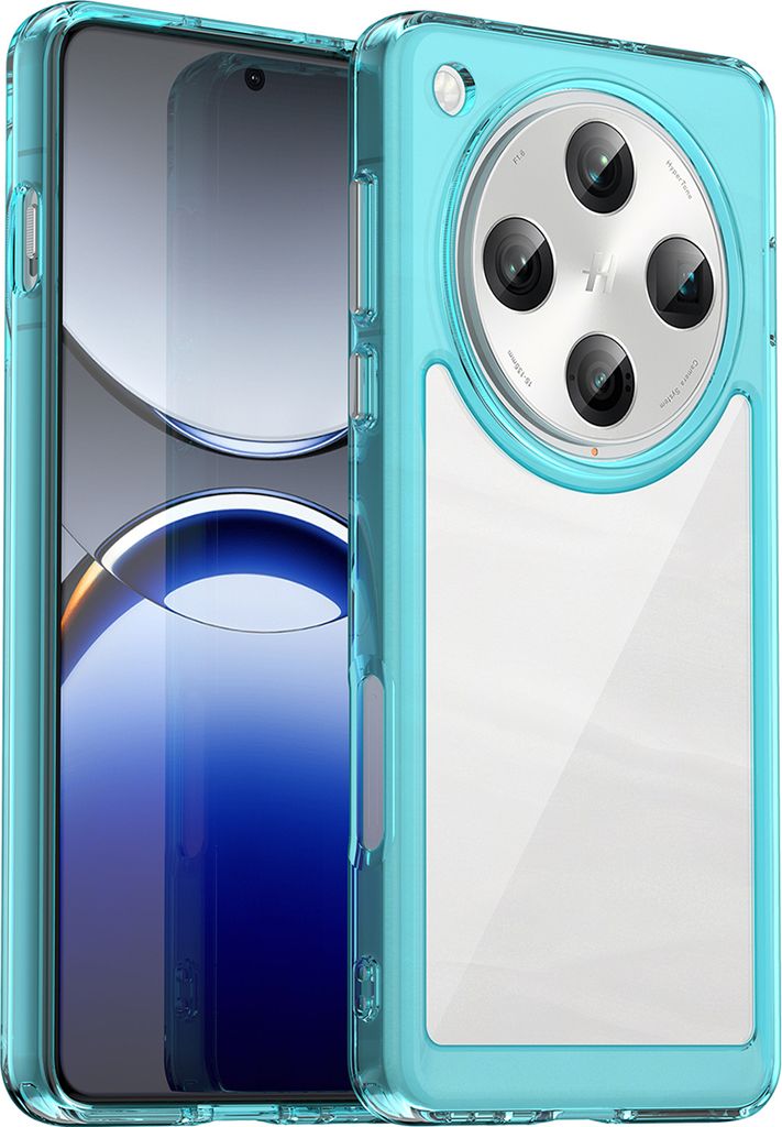 Schutzhülle für OPPO Find X8 Pro Klar Rückseite Stoßfeste TPU Silikon Bumper Hülle Hellblau