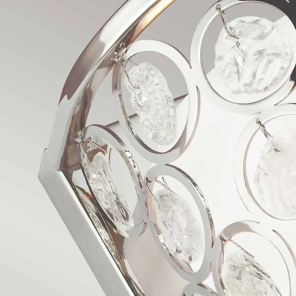 Applique murale design Lexi en verre transparent et finition nickel poli - 3