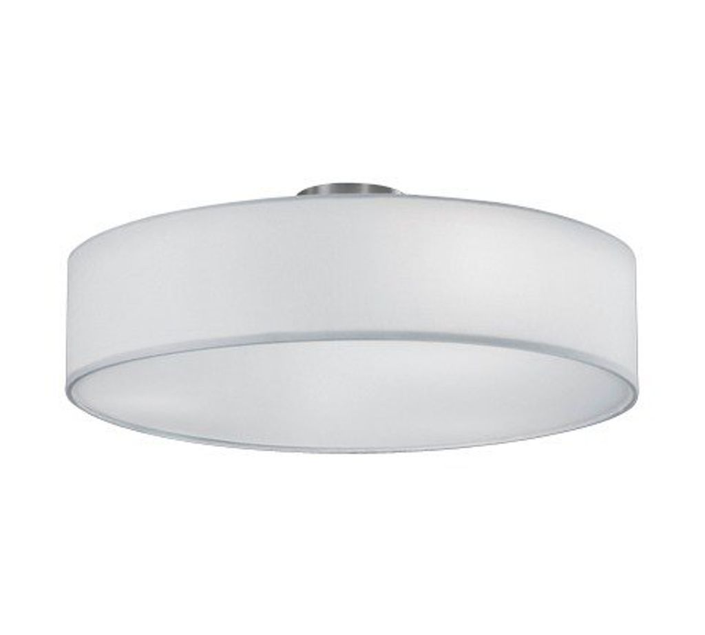 Trio Leuchten - Moderne runde Deckenleuchte I Deckenlampe I Lampe I Leuchte Nickel matt mit weißem Schirm - HotelI 3-flammig I Wohnzimmer I Schlaf...