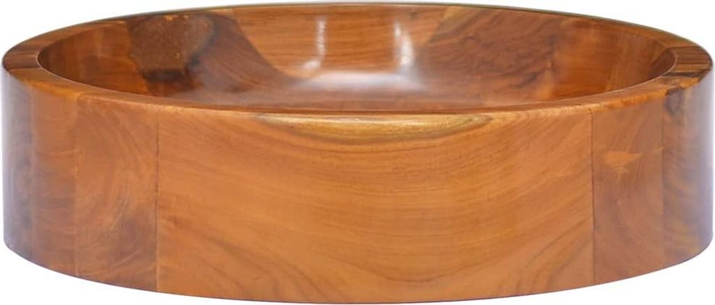 A wooden washbasin is shown against a white background.