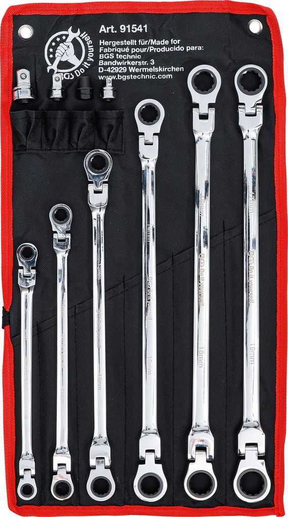 BGS technic Double Swivel Head Ratchet Wrench Set, 1,94 kg
