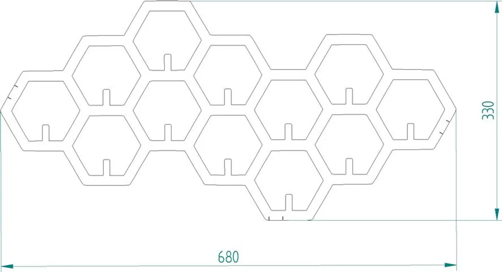 Decorizzly® CELLS Accrochage Mural Hexagonal en Métal Noir Design - 6