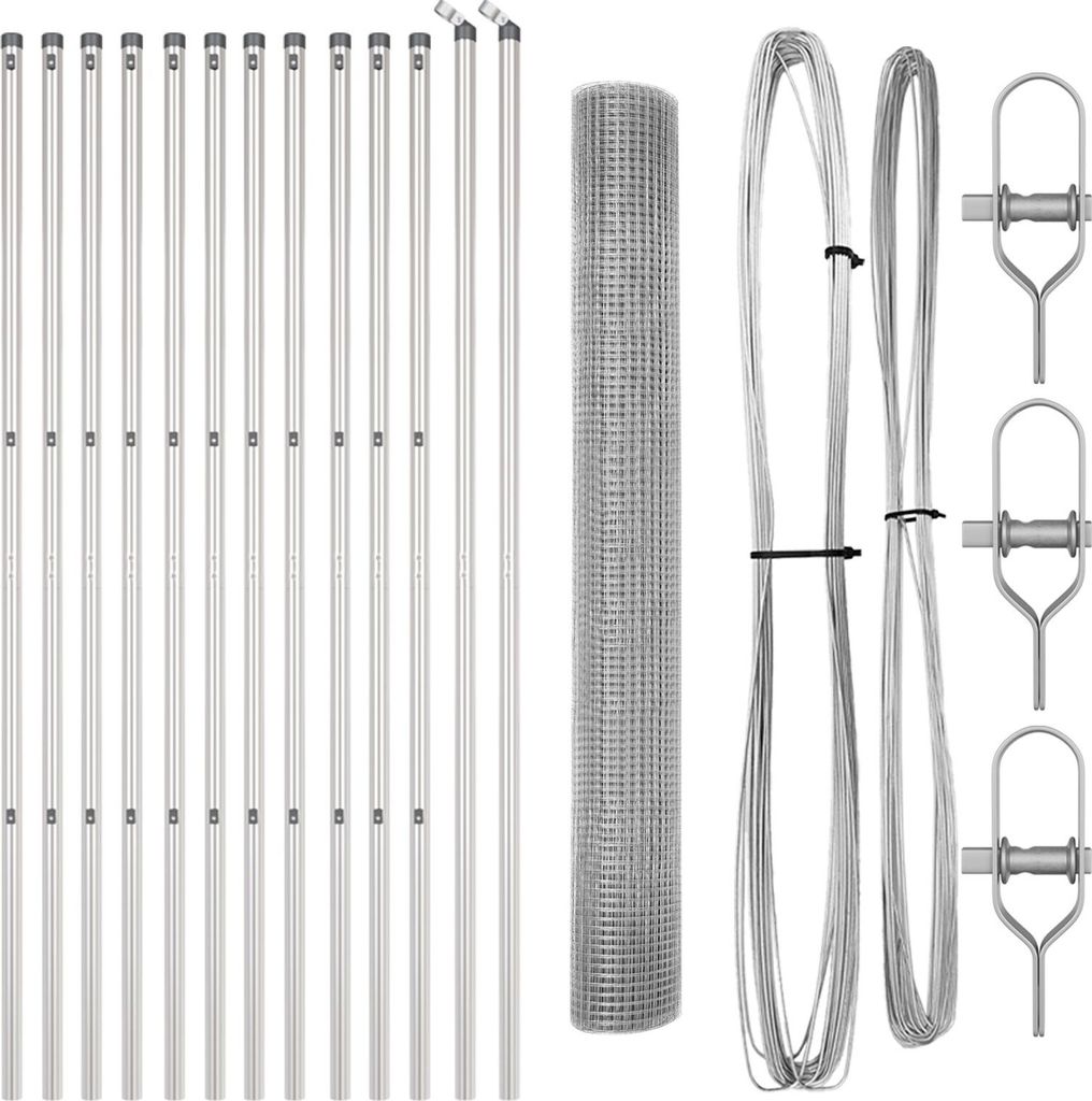 Möbel Geschweißter Drahtzaun mit 13 Pfosten 1.2x25 m Verzinkter Stahl - Metallzäune 3351610