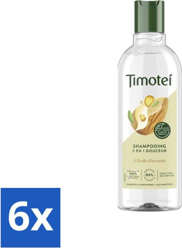 Timotei - Shampoo - Mandelöl - 2-in-1 - Für alle Haartypen - 300 ml - Vorteilspack - 6 Stücke